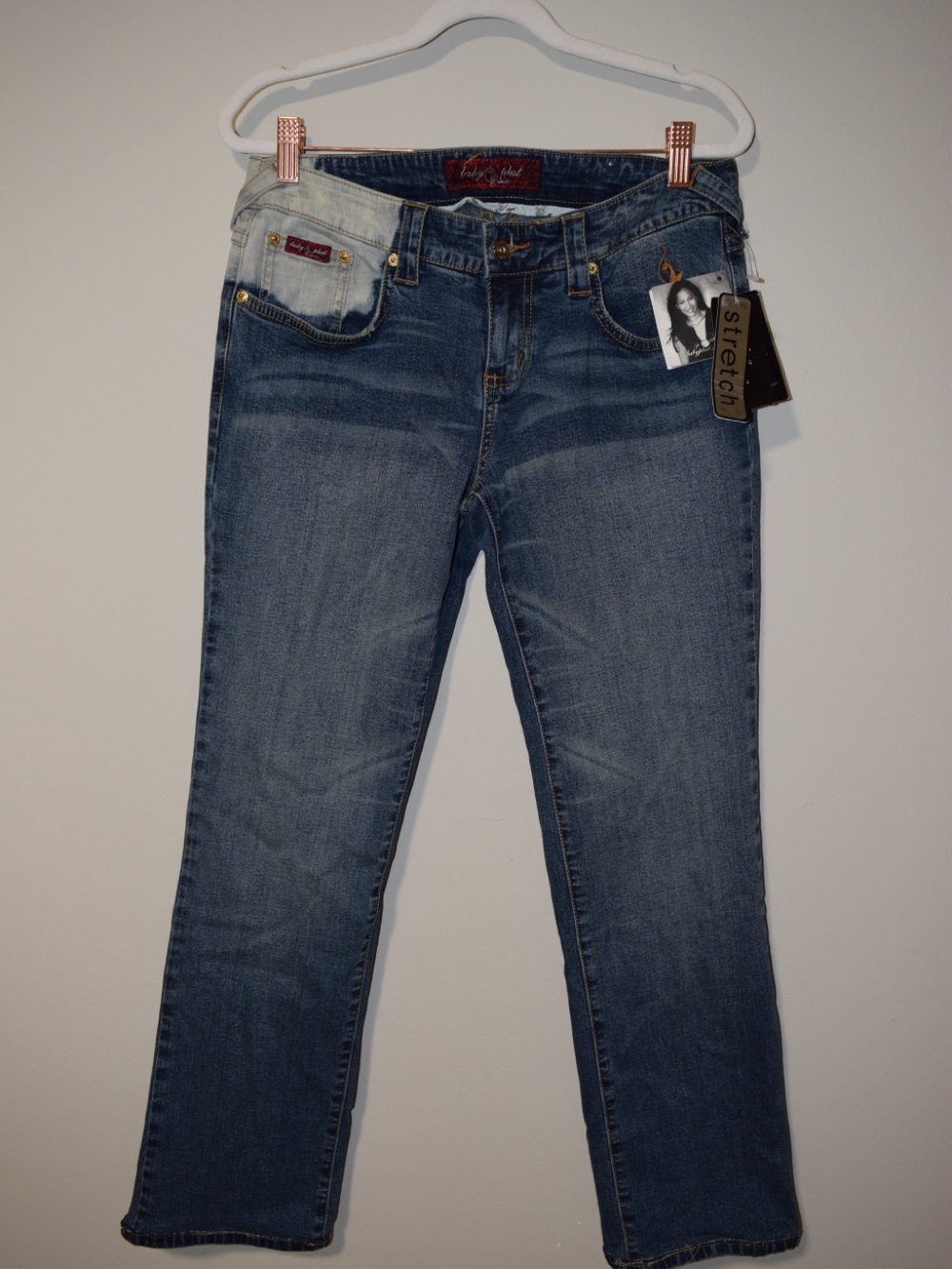 Baby Phat Women's Straight Leg Jeans in Medium Blue